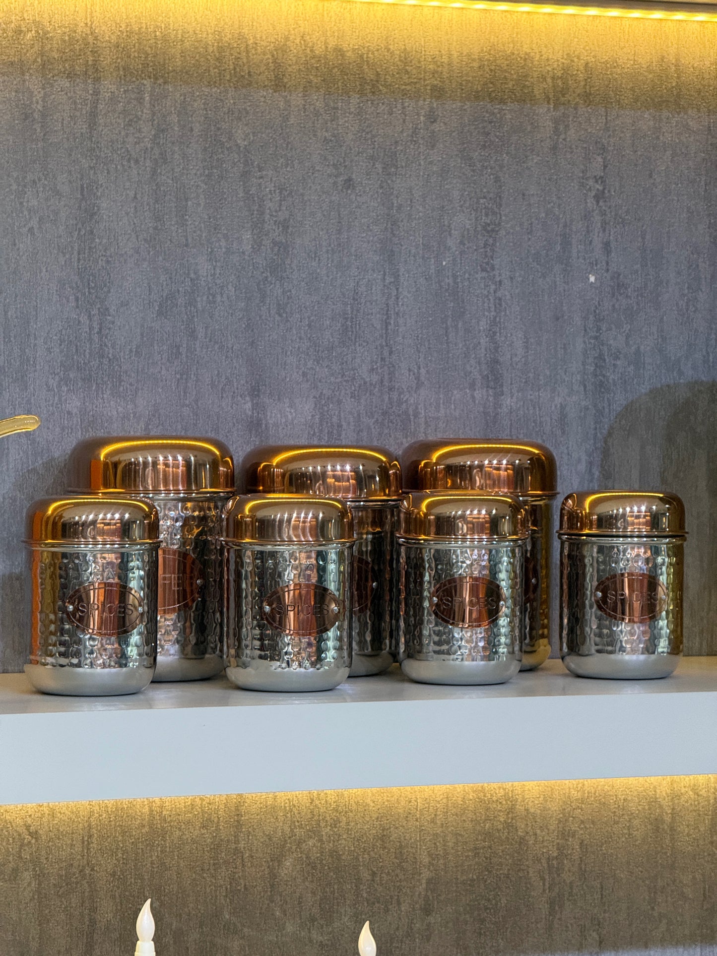 Inoxia Paslanmaz Çelik Baharatlık Takımı Gümüş Rose