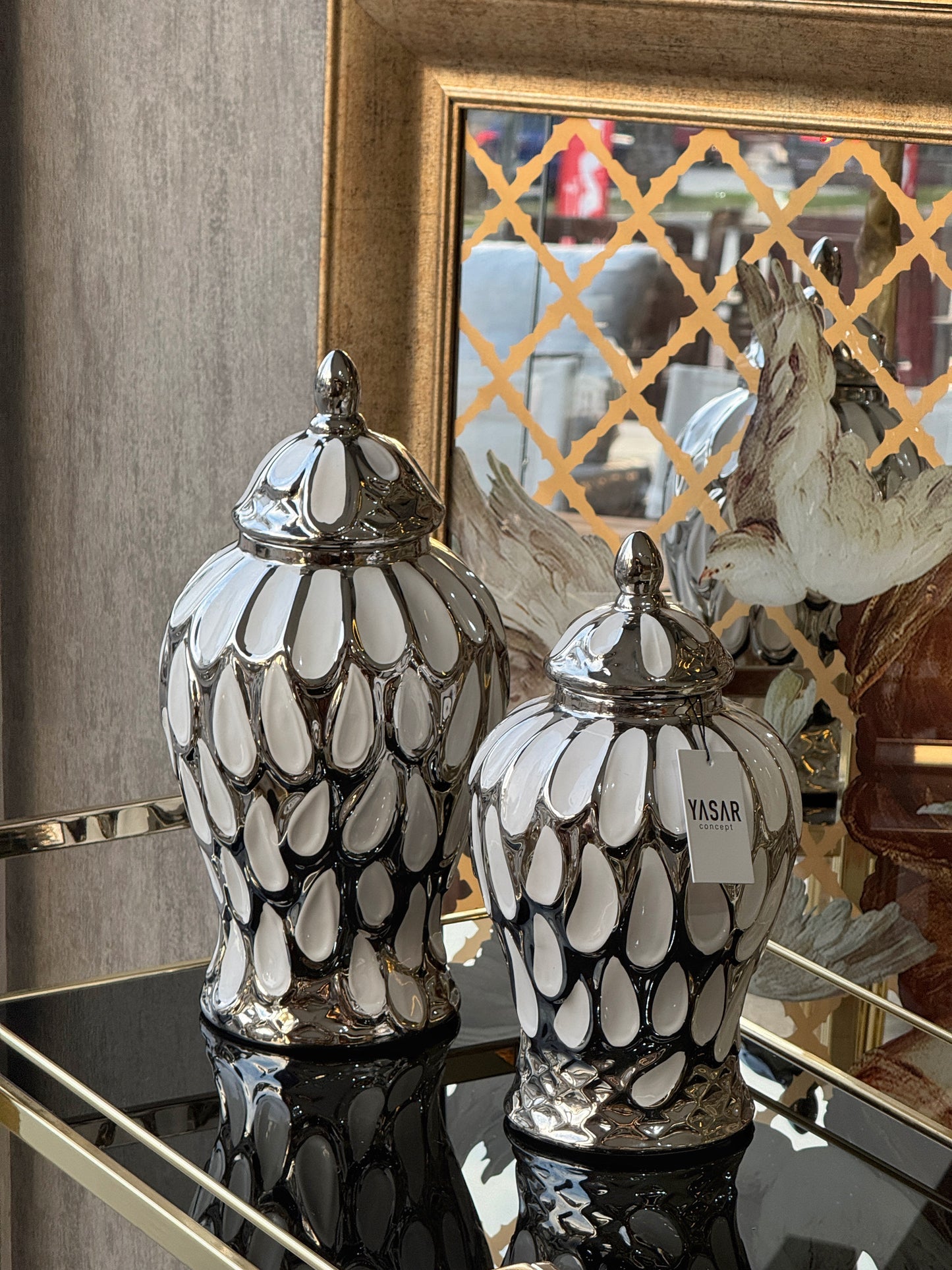 Aurum Seramik Küp Kapaklı Vazo Set