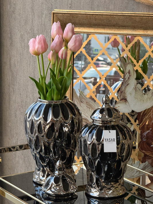 Umbra Seramik Küp Kapaklı Vazo Set