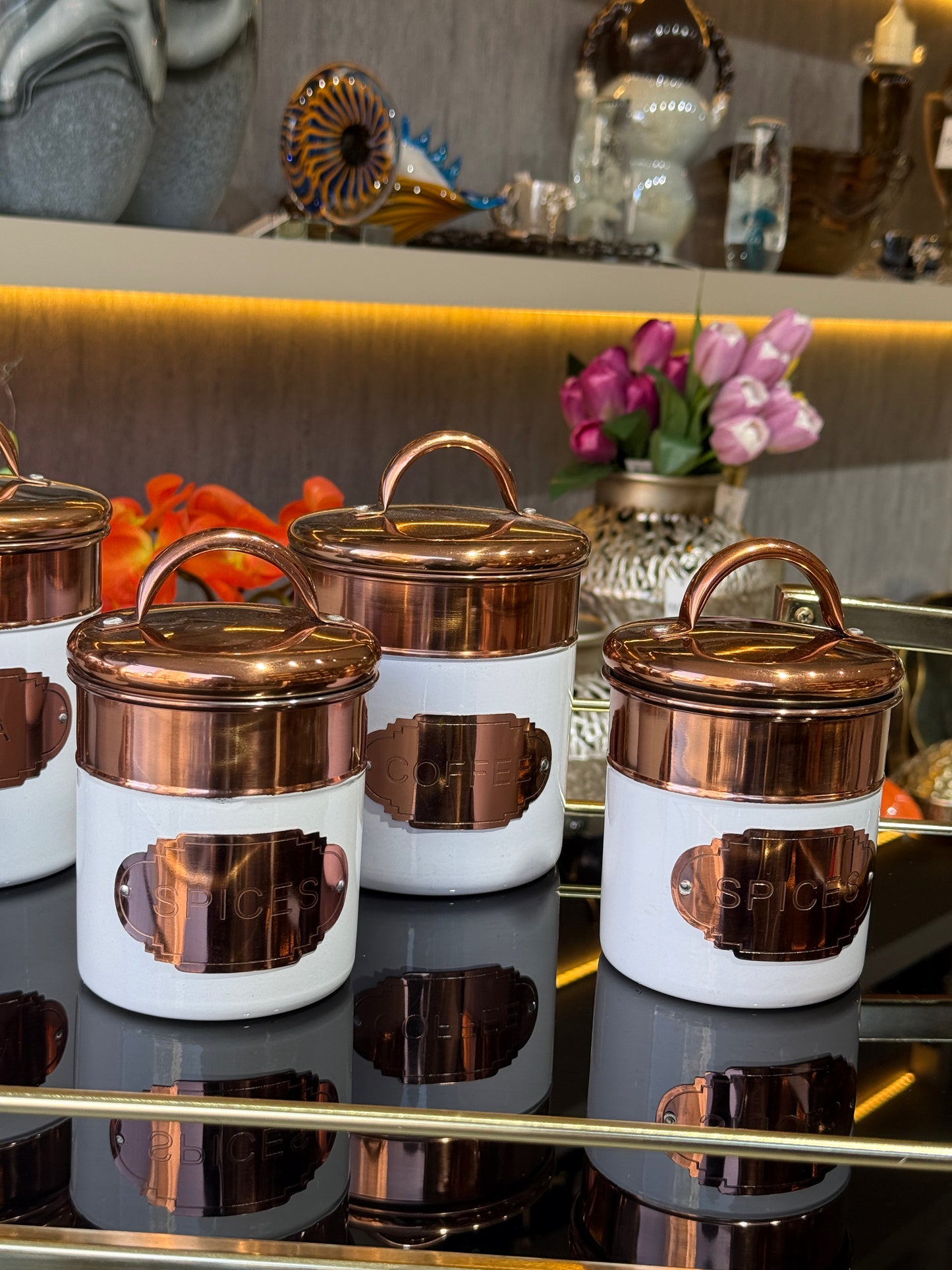 Inoxia Paslanmaz Çelik Baharatlık Takımı Beyaz  Rose