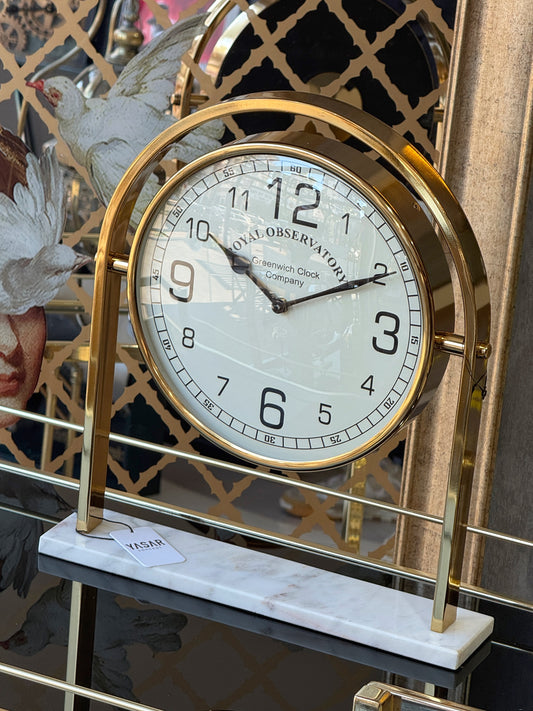 Aeternis Metal Masa Saati 36x40 Cm Gold