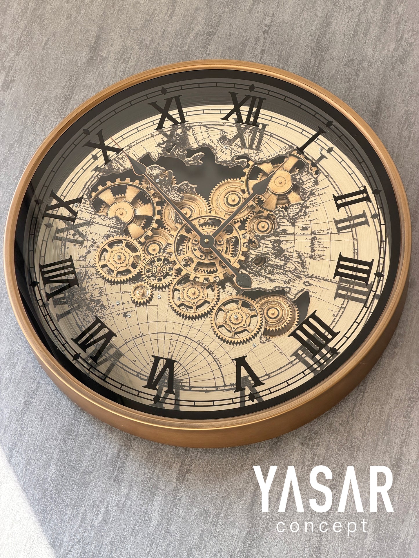 Lilumap Metal Çarklı Duvar Saati 60 Cm