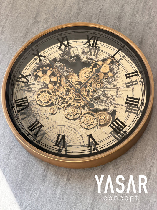 Lilumap Metal Çarklı Duvar Saati 60 Cm