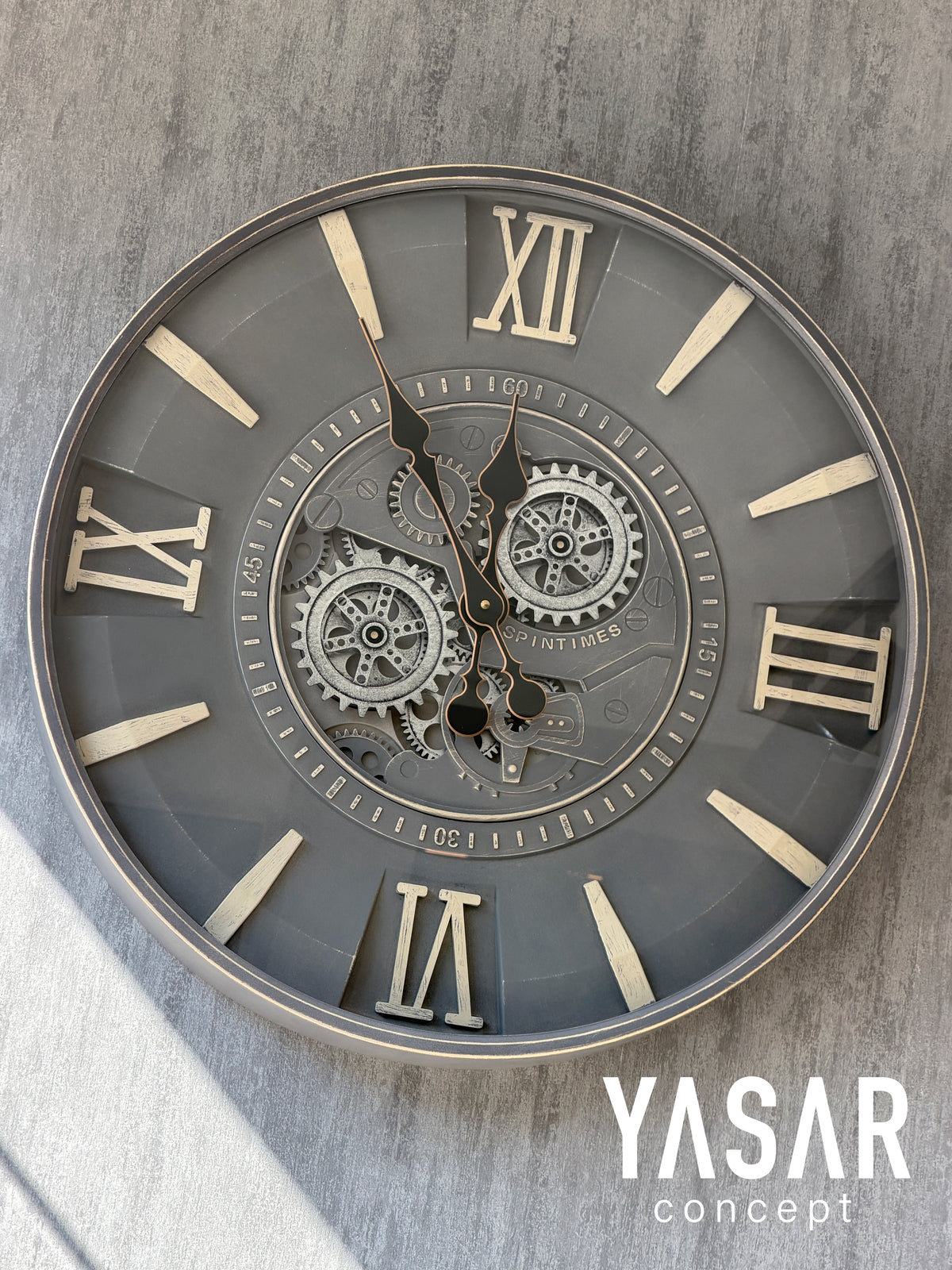 Timetic Metal Çarklı Duvar Saati 60 Cm