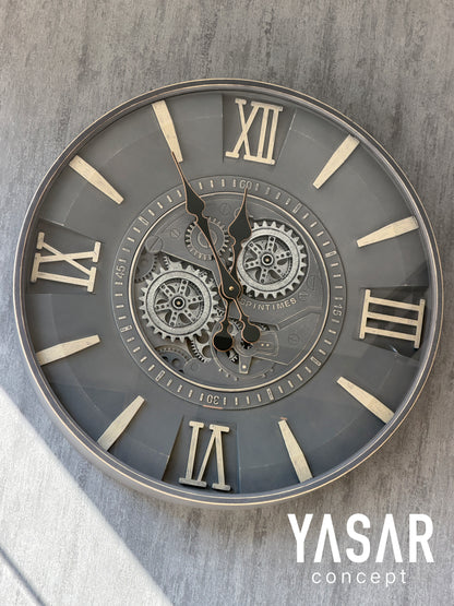 Timetic Metal Çarklı Duvar Saati 60 Cm