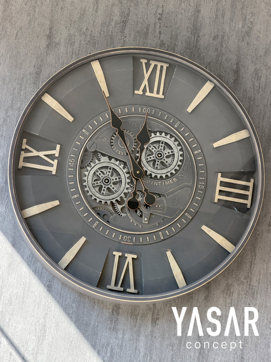 Timetic Metal Çarklı Duvar Saati 60 Cm