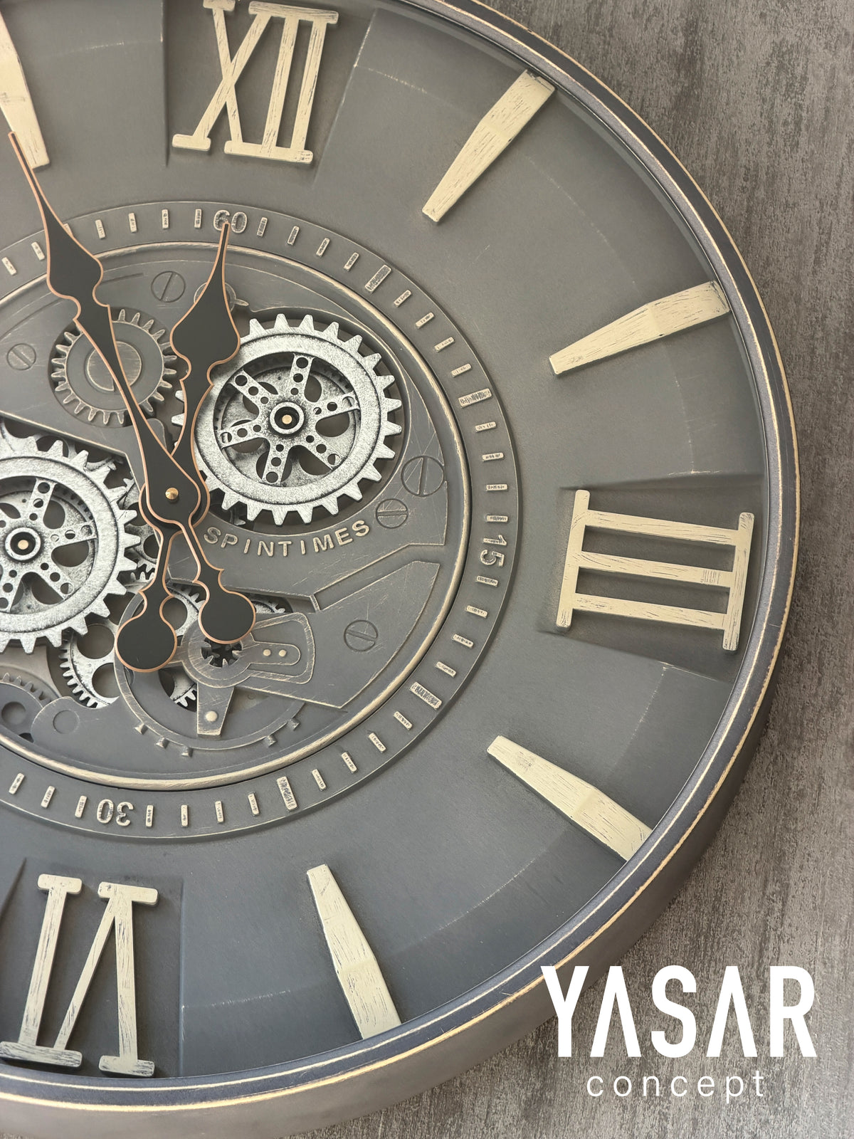 Timetic Metal Çarklı Duvar Saati 60 Cm