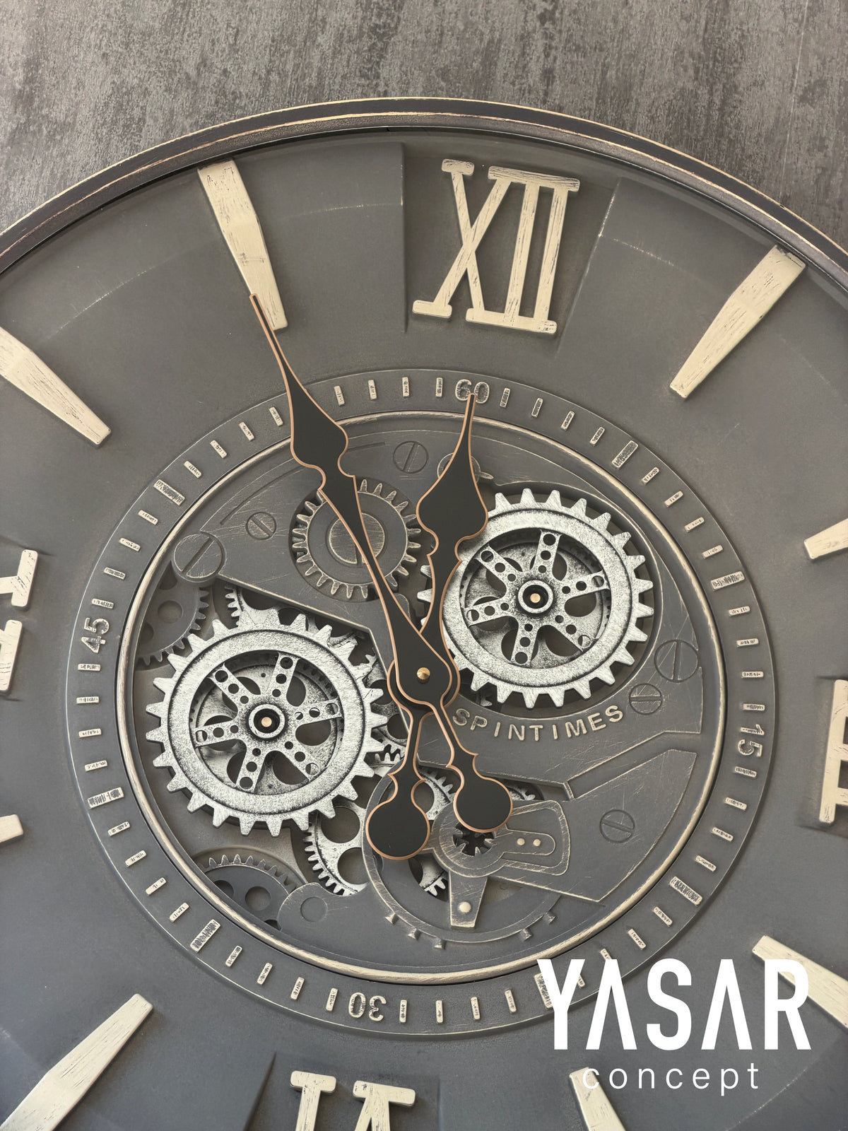 Timetic Metal Çarklı Duvar Saati 60 Cm