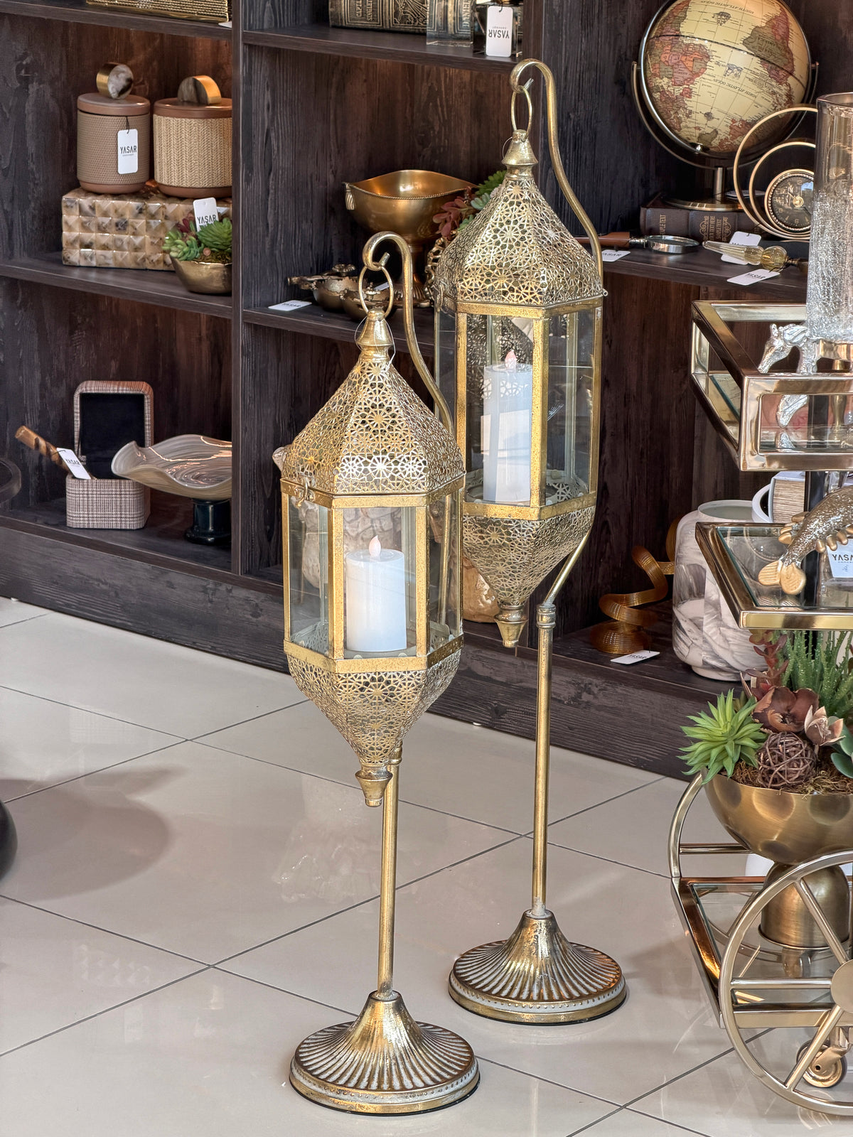 Rustlume Ayaklı Metal Yer Feneri Set