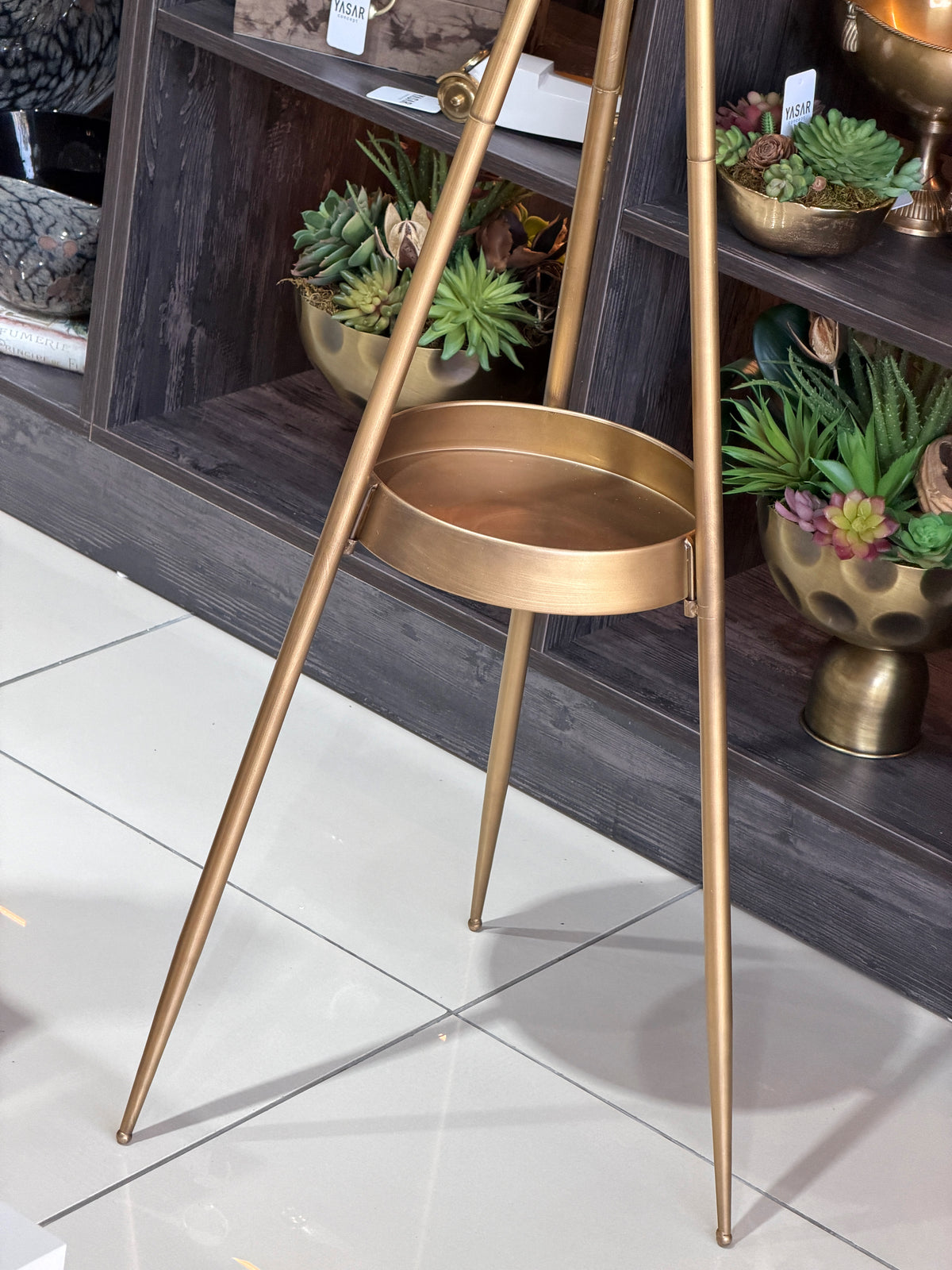 Mecrova Dünya Haritalı Metal Çarklı Tripod Ayaklı Saat