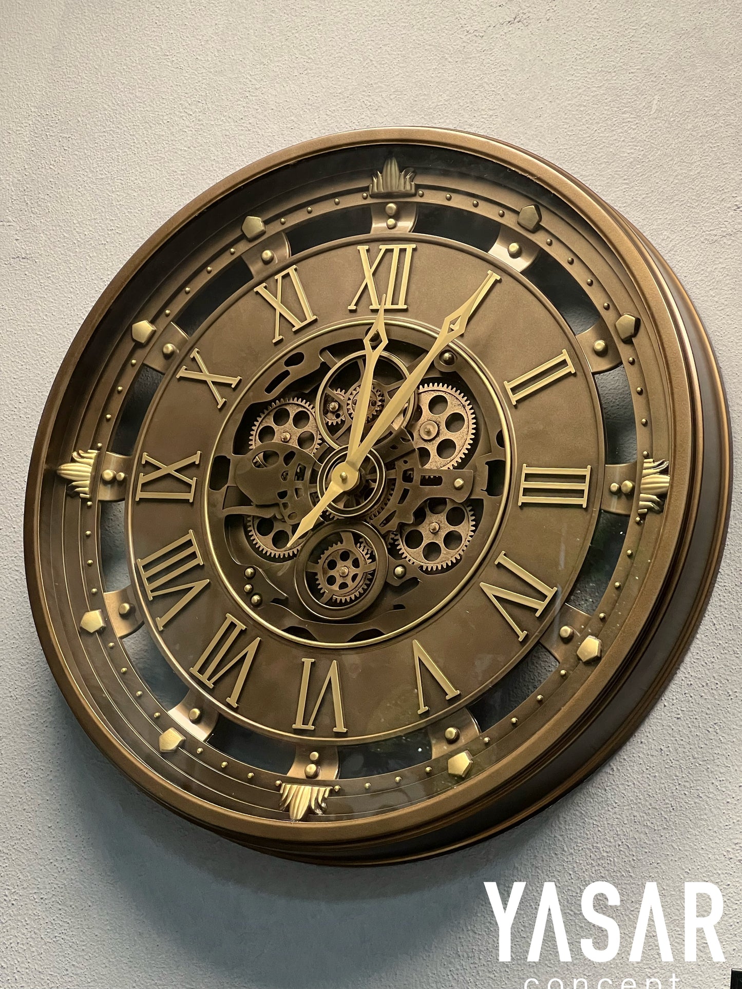 Tickvenor Metal Çarklı Duvar Saati 66 Cm