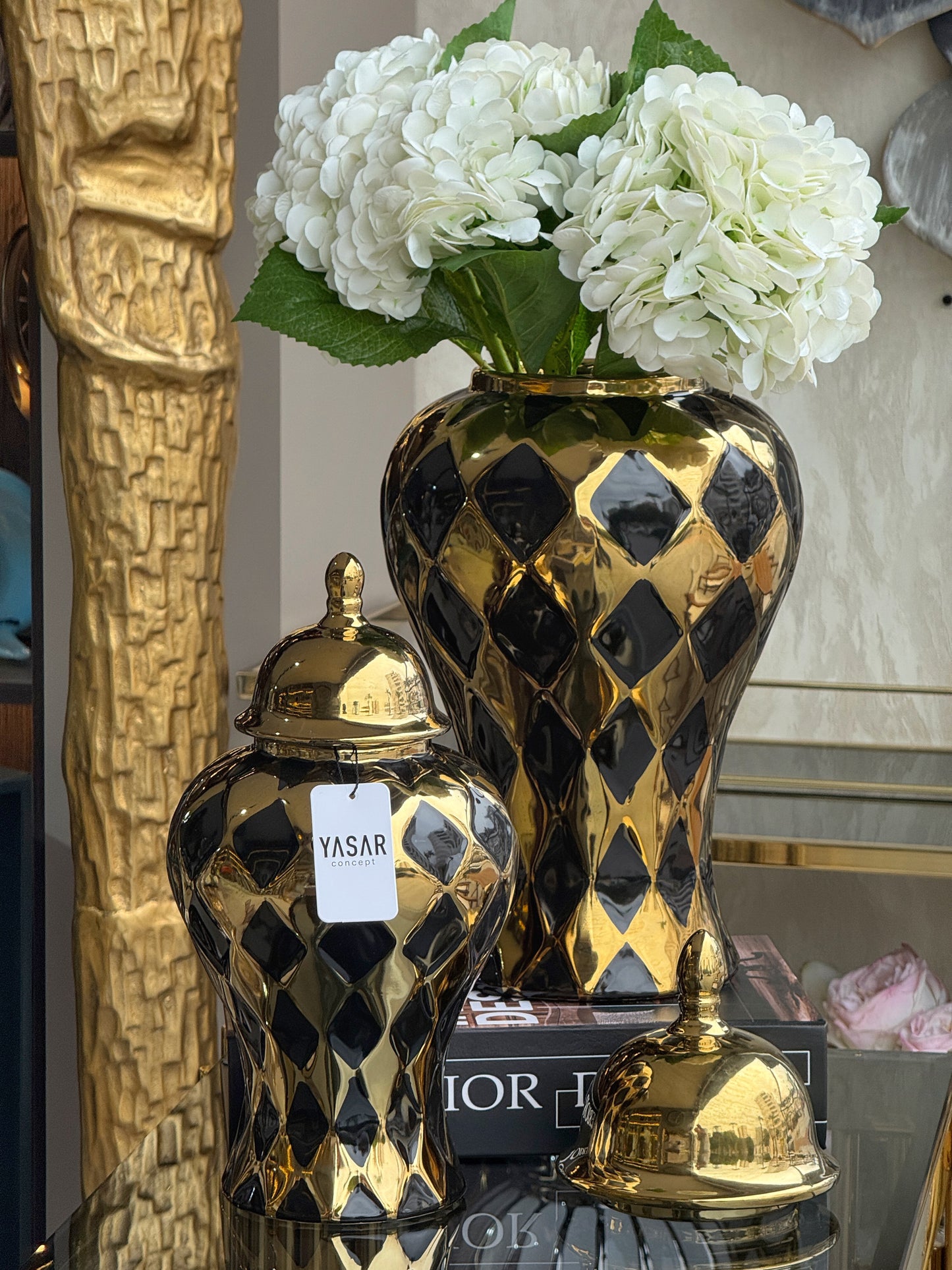 Fiorea Seramik Küp Kapaklı Vazo Set