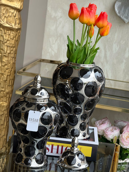 Dolcea Seramik Küp Kapaklı Vazo Set