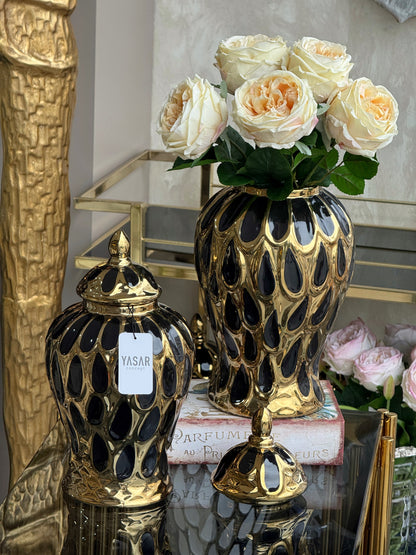 Umbra Seramik Küp Kapaklı Vazo Set Gold