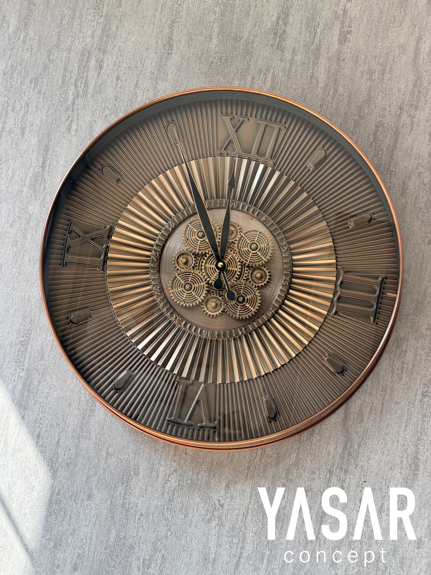 Leontis Metal Çarklı Duvar Saati 50 Cm