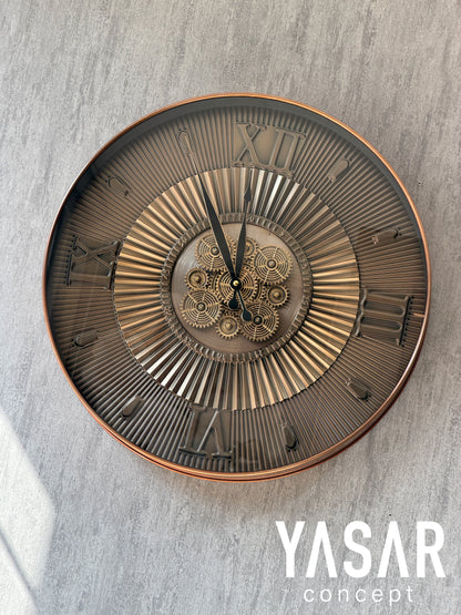 Leontis Metal Çarklı Duvar Saati 50 Cm