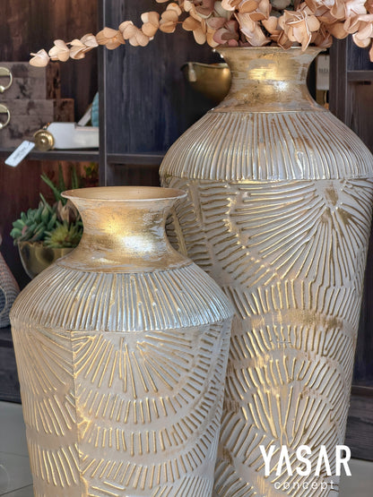 Modena Metal Yer Vazosu Set 25x55 Cm ve 28x72 Cm