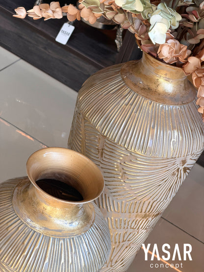 Modena Metal Yer Vazosu Set 25x55 Cm ve 28x72 Cm