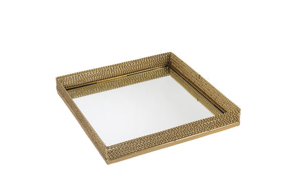 Torsion Aynalı Metal Tepsi 30x30 Cm