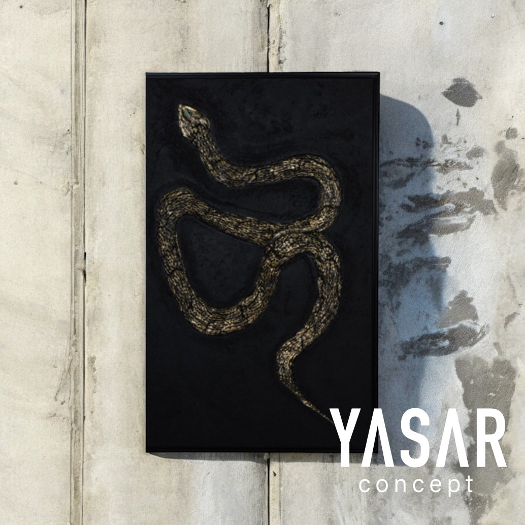 Midnight Coil Yılanlı El Yapımı Tablo