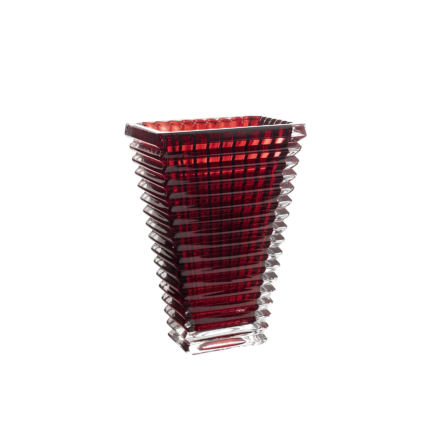 Prisme Kristal Cam Vazo Kırmızı