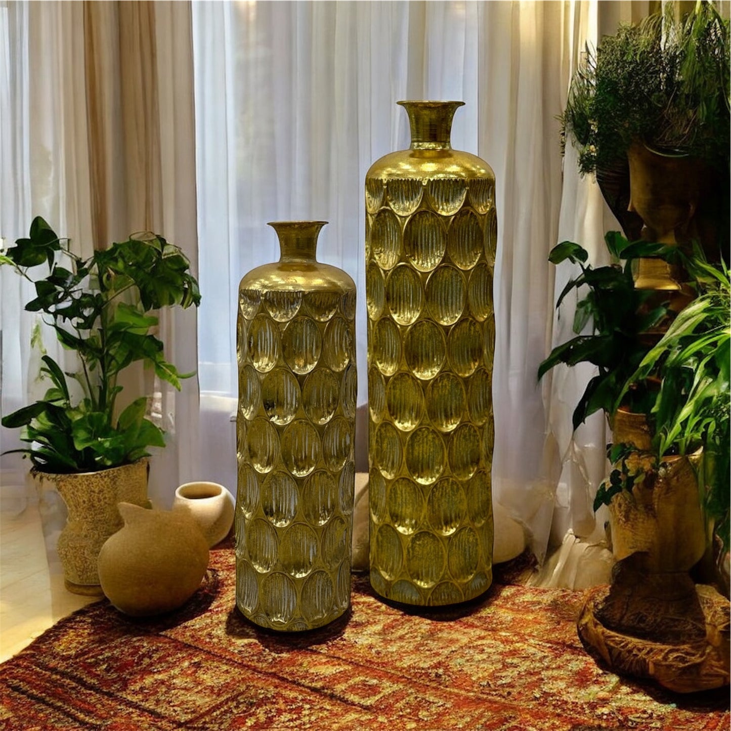 Lustrion Metal Yer Vazosu Set