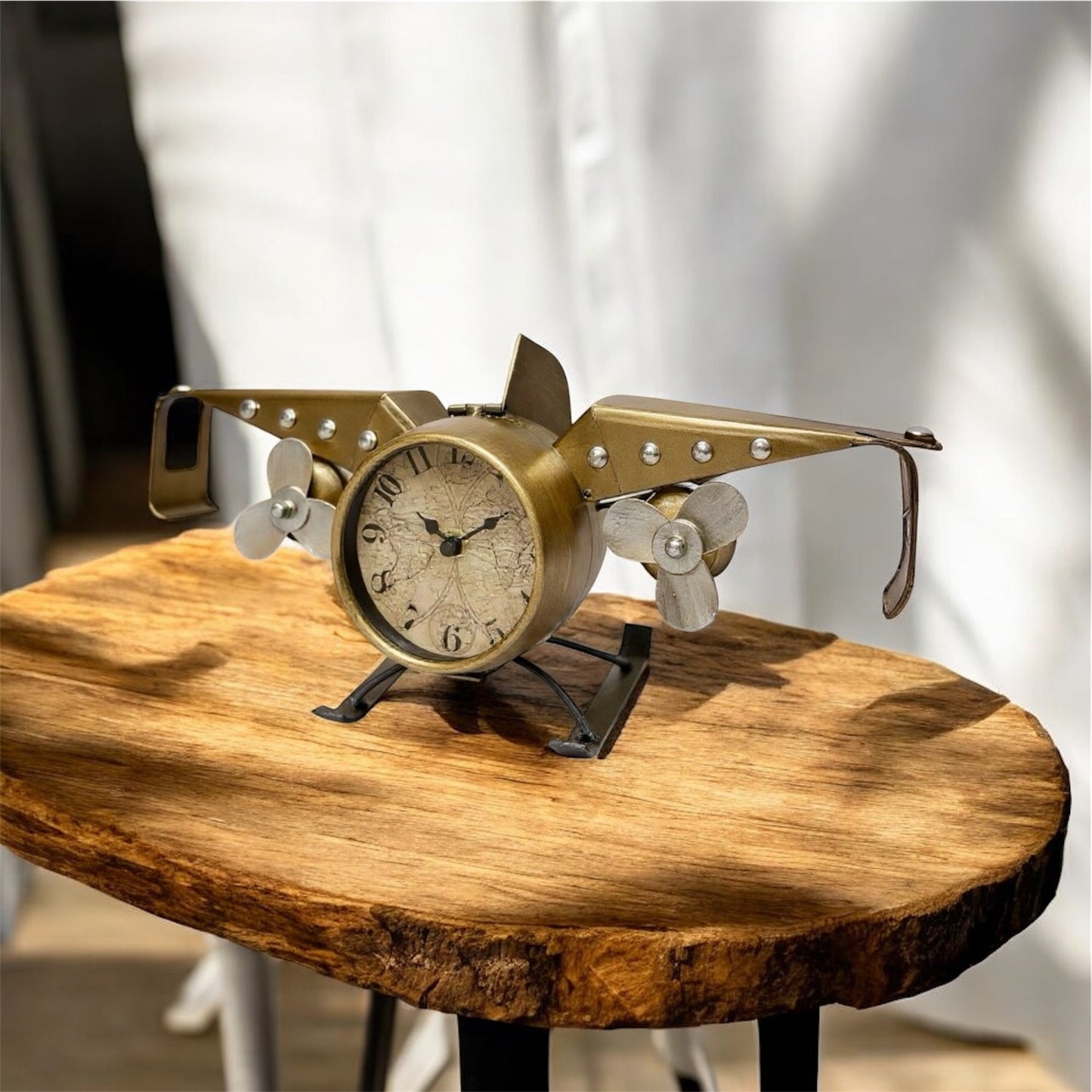 Choptera Metal Dekoratif Helikopter Saat Detaylı