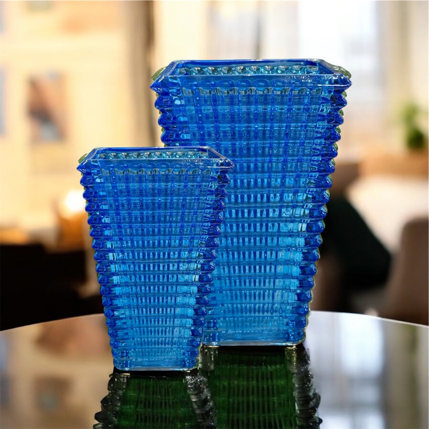 Bacara Cam Vazo Mavi Set