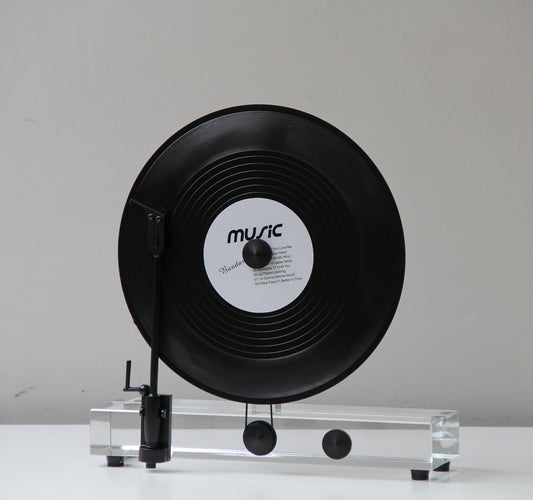 Meliora Kristal Cam Dekoratif Gramafon Obje 31x31 Cm