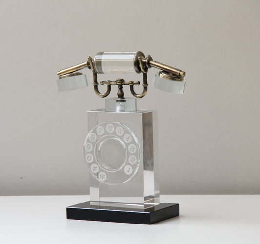 Callvere Kristal Cam Dekoratif Telefon Obje 20x27 Cm