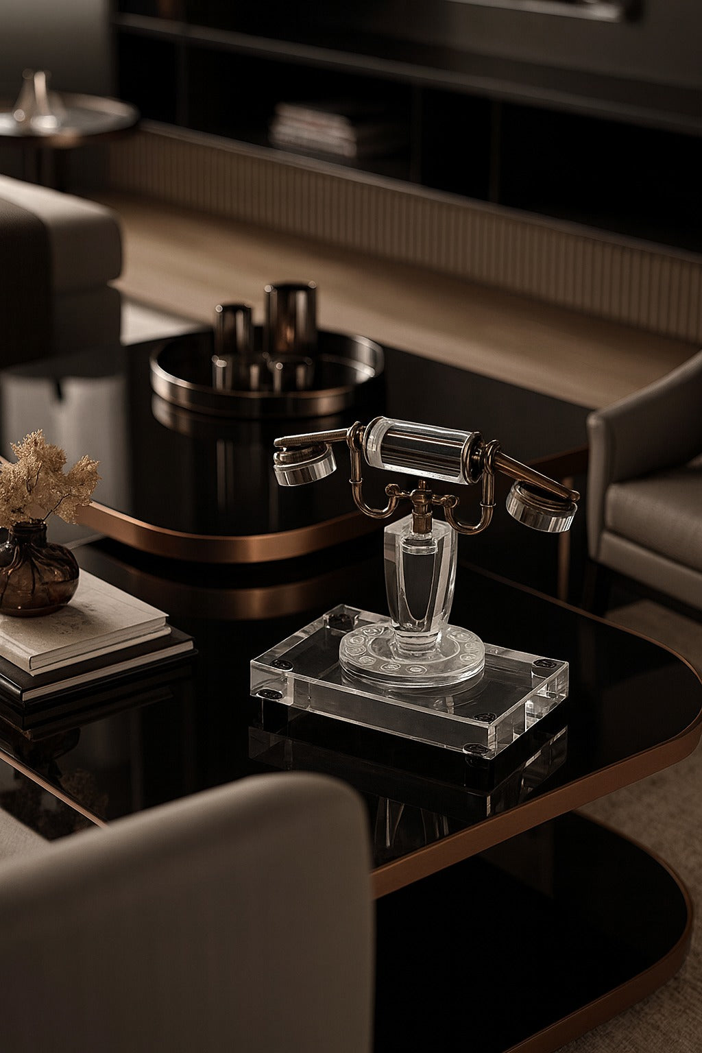 Callvion Kristal Cam Dekoratif Telefon Obje 21x21 Cm