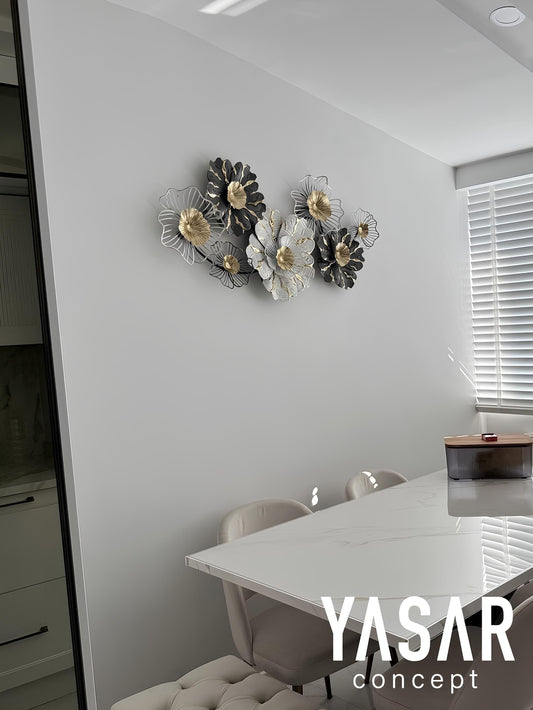 Flowe Metal Çiçekli Duvar Panosu
