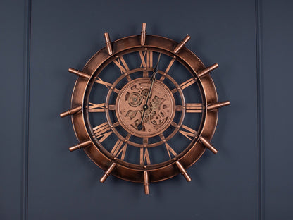 Nauticron Metal Çarklı Duvar Saati 70 Cm