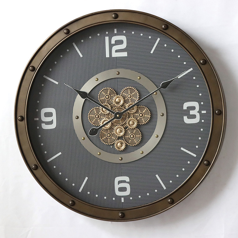 Nocturon Metal Çarklı Duvar Saati 60 Cm