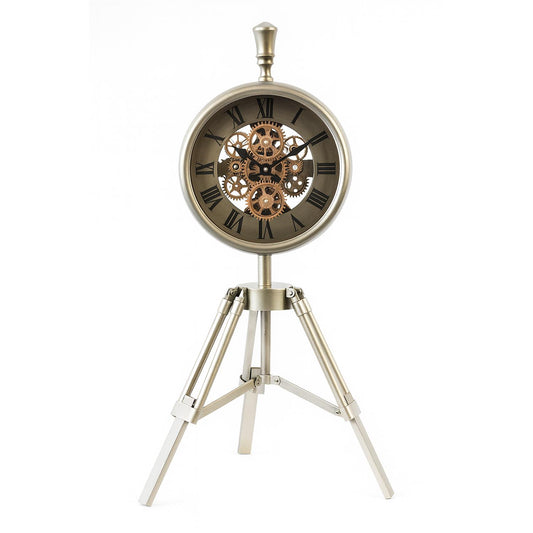 Chronare Metal Çarklı Tripod Masa Saati 25x65 Cm