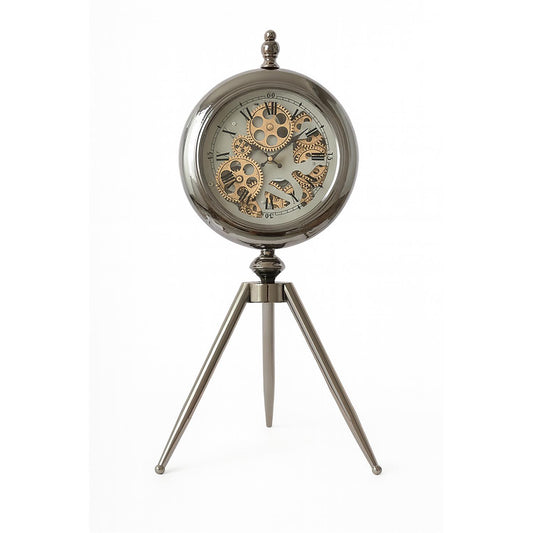 Rustalis Metal Çarklı Tripod Masa Saati 29x66 Cm