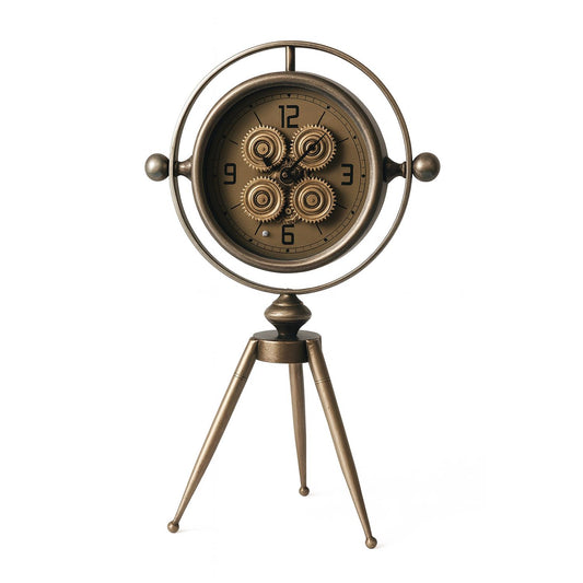 Triphoron Metal Çarklı Tripod Masa Saati 39x65 Cm
