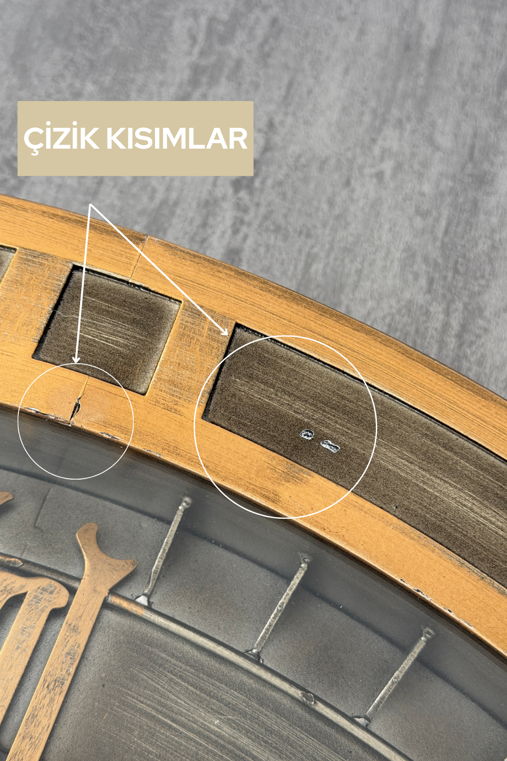 Stoneheaven  Metal Çarklı Duvar Saati 80 Cm (Hafif Kusurlu) %40 İndirimli