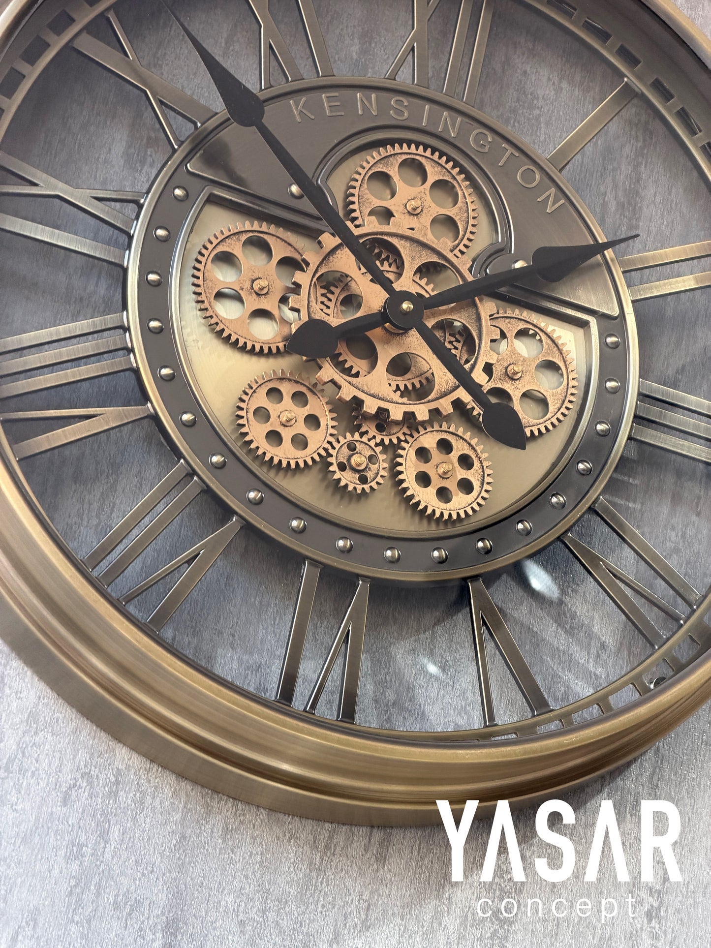 Cogvera Metal Çarklı Duvar Saati 55 Cm