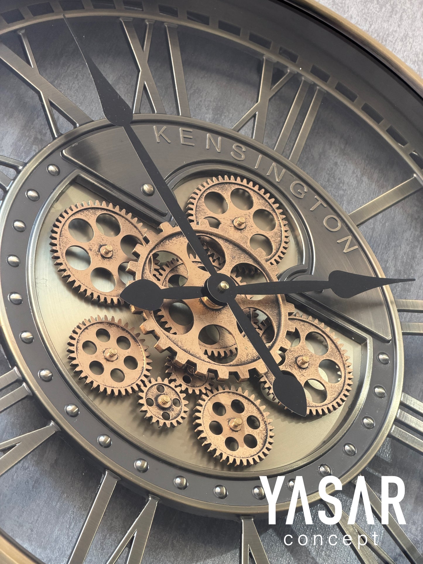Cogvera Metal Çarklı Duvar Saati 55 Cm
