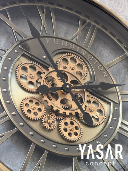 Cogvera Metal Çarklı Duvar Saati 55 Cm