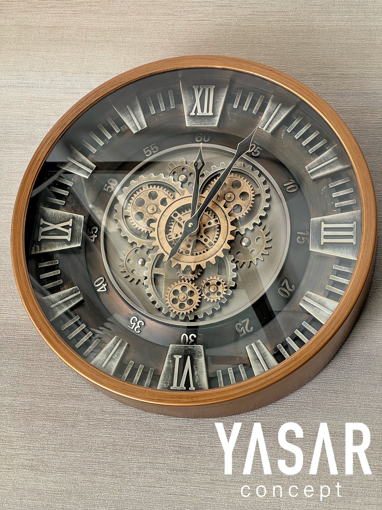 Cranford Metal Çarklı Duvar Saati 46 Cm