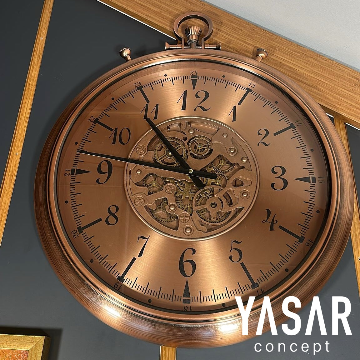Chronovia Metal Çarklı Duvar Saati Rose 60 Cm