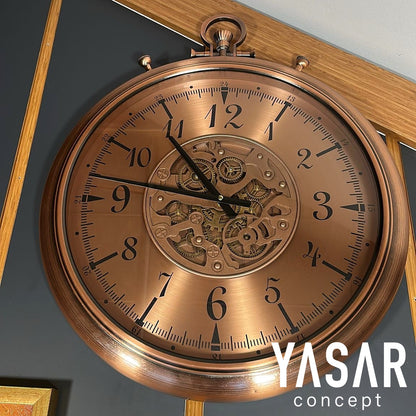 Chronovia Metal Çarklı Duvar Saati Rose 60 Cm