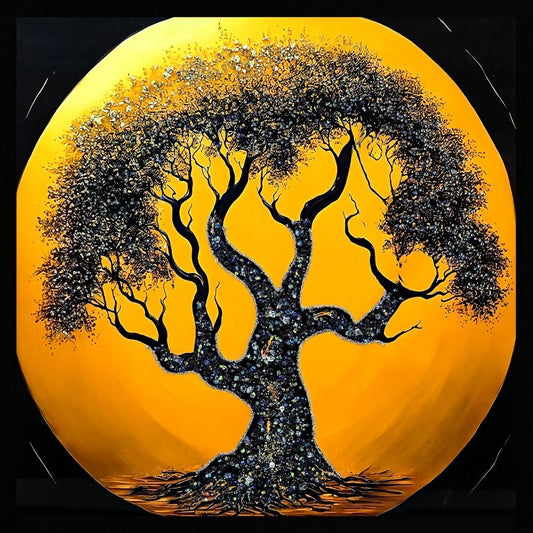 Eclipse Tree Ağaç Kristal Epoksi Taşlı Reçine Tablo