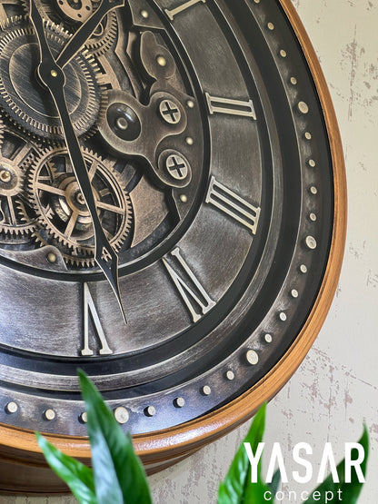 Ferront Metal Çarklı Duvar Saati 66 Cm