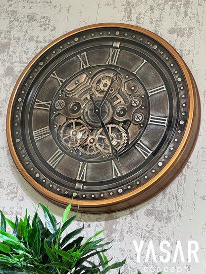 Ferront Metal Çarklı Duvar Saati 66 Cm