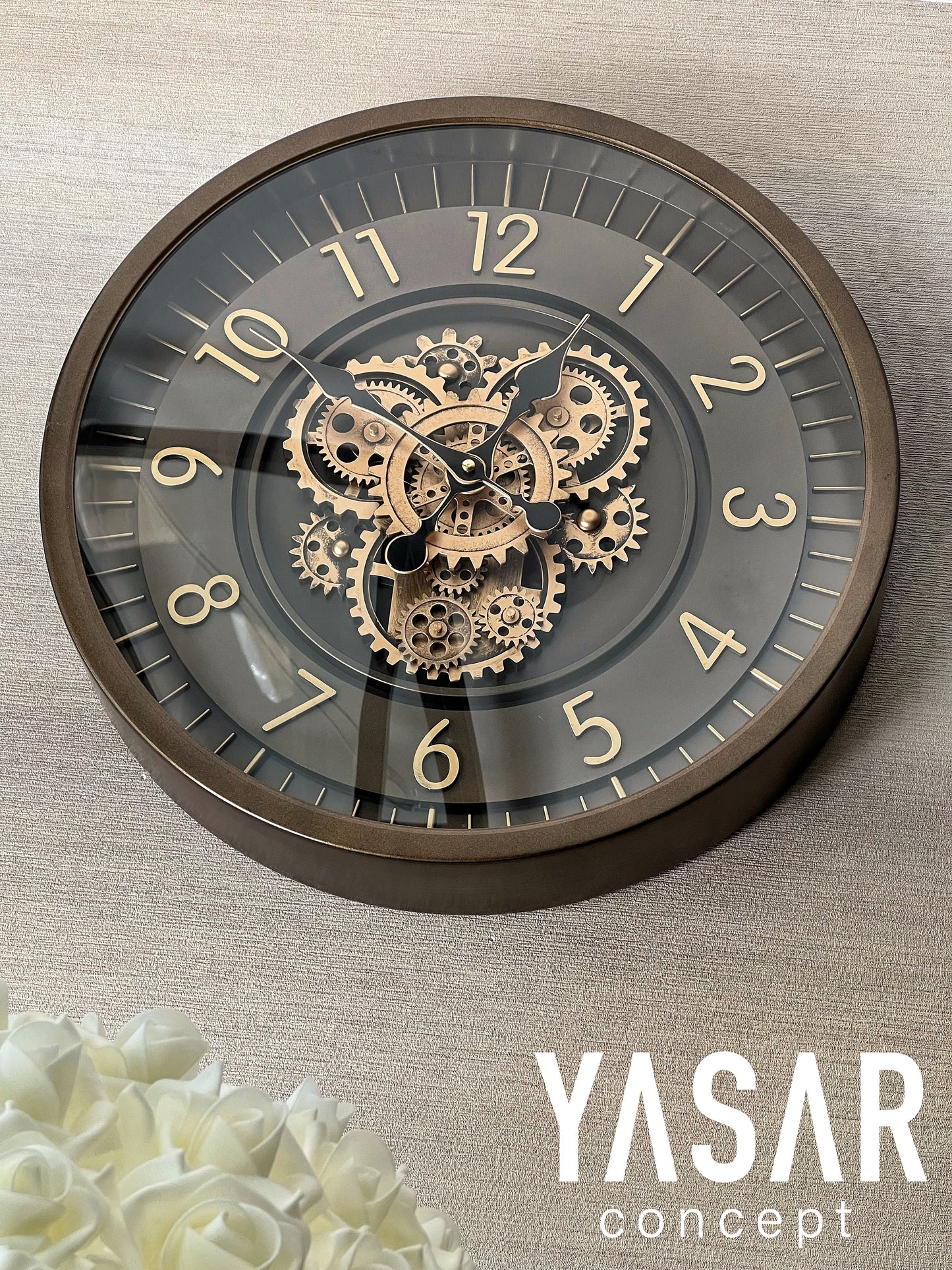 Gearithor Metal Çarklı Duvar Saati 46 Cm