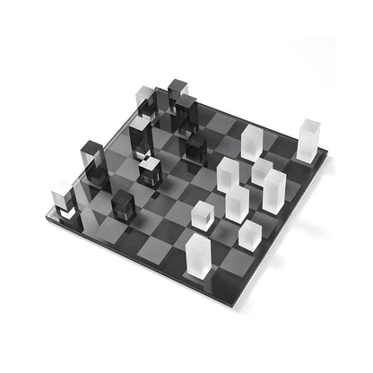 Icelytic Kristal Satranç Dekor Siyah Şeffaf