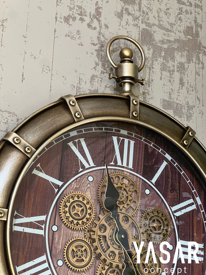 Nostalith Metal Çarklı Duvar Saati 62x77 Cm